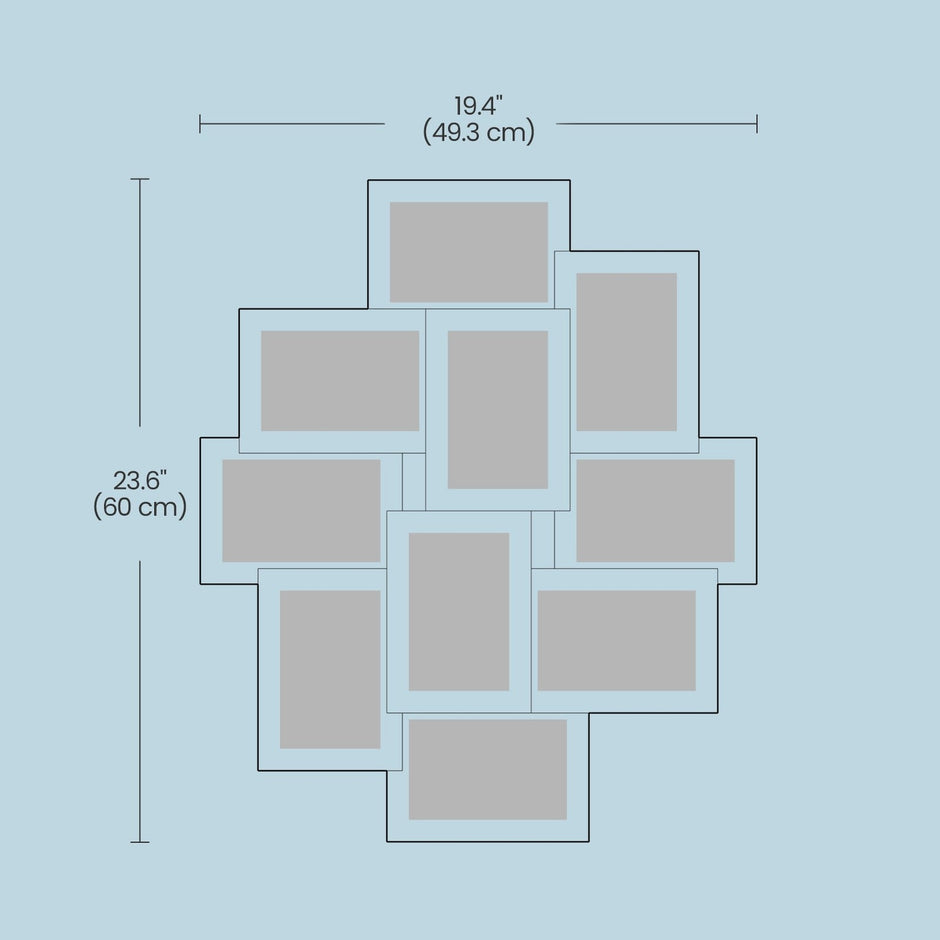 Collage Picture Frame – MDF – Cloud White – 10-Opening for 4x6 Photos