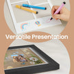 Set of 2 Multi Picture Frames – Wood – Black – Includes Mats for A4 and 4x6 Photos