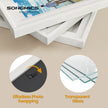 Set of 10 Photo Frames – MDF and Glass – Black – Includes Mats for Various Sizes, Hanging or Tabletop Display
