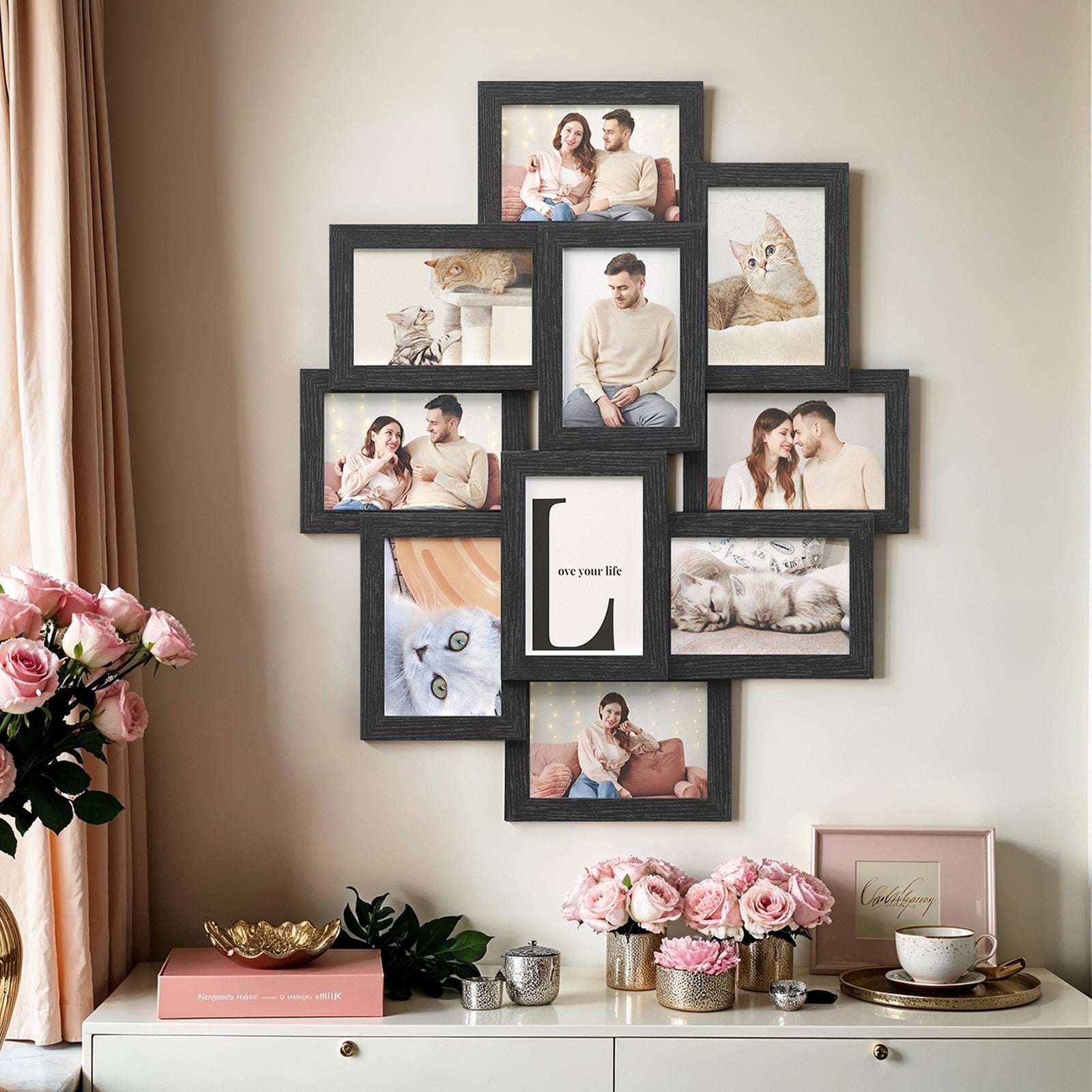 Collage Picture Frame – MDF – Cloud White – 10-Opening for 4x6 Photos
