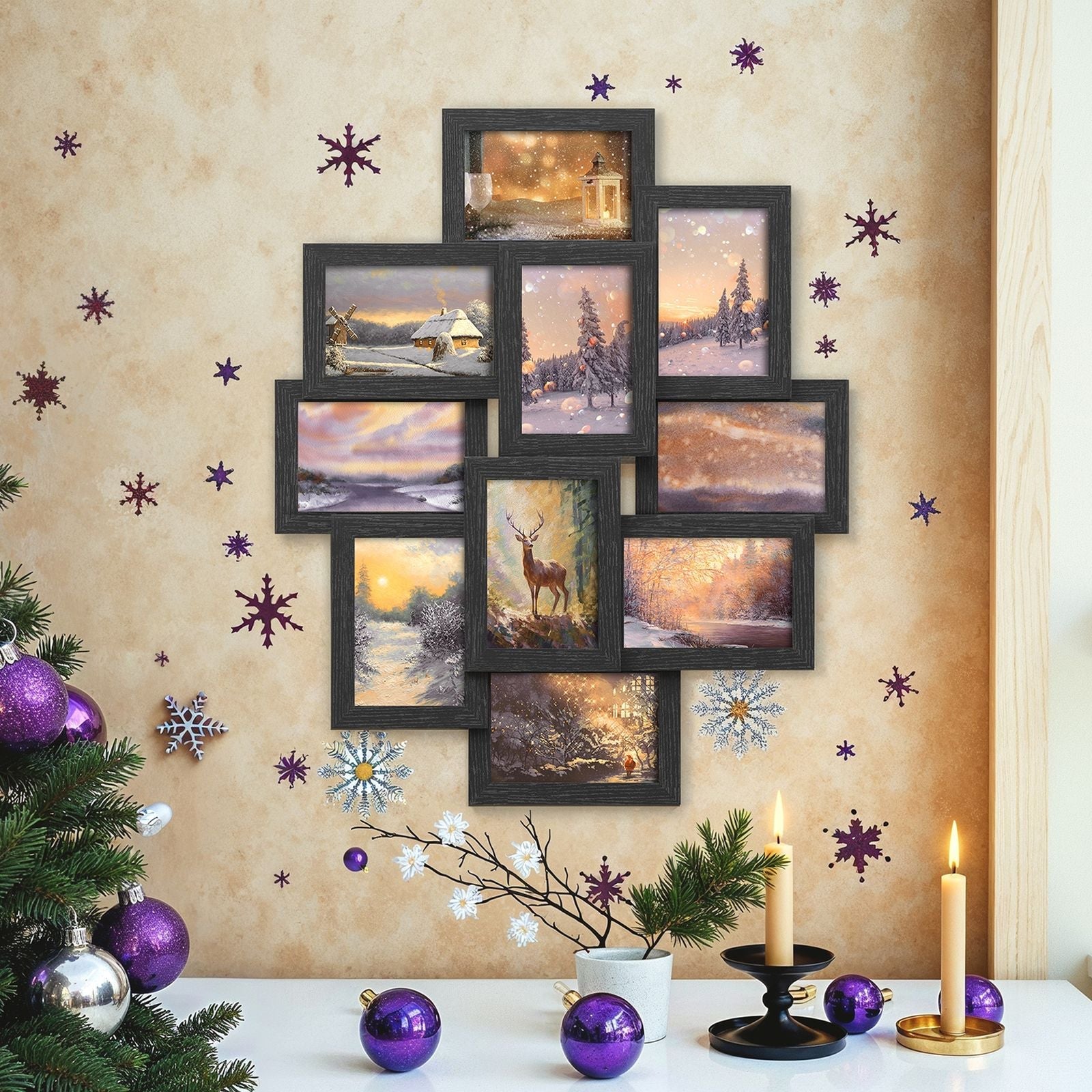 Collage Picture Frame – MDF – Cloud White – 10-Opening for 4x6 Photos