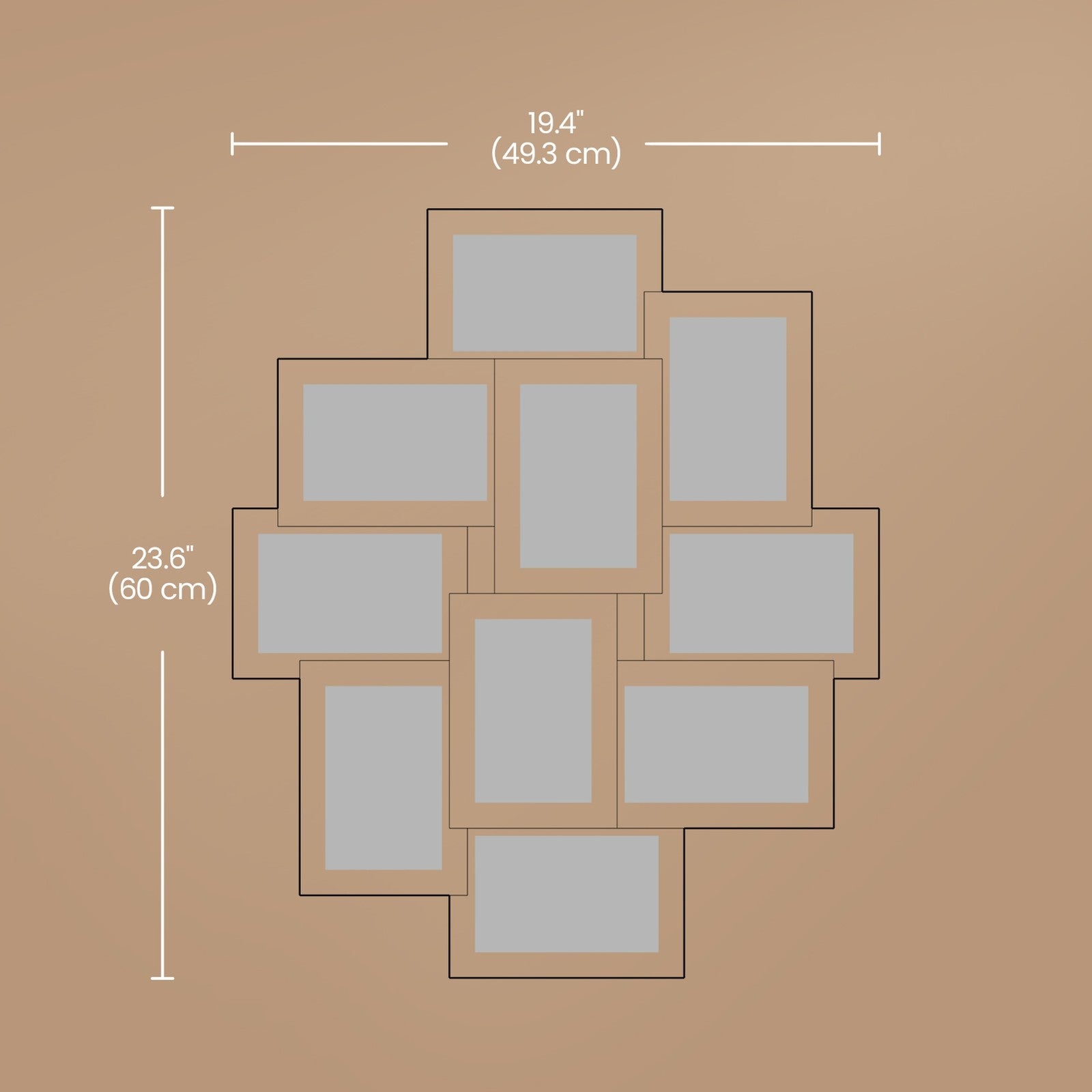 Collage Picture Frame – MDF – Cloud White – 10-Opening for 4x6 Photos