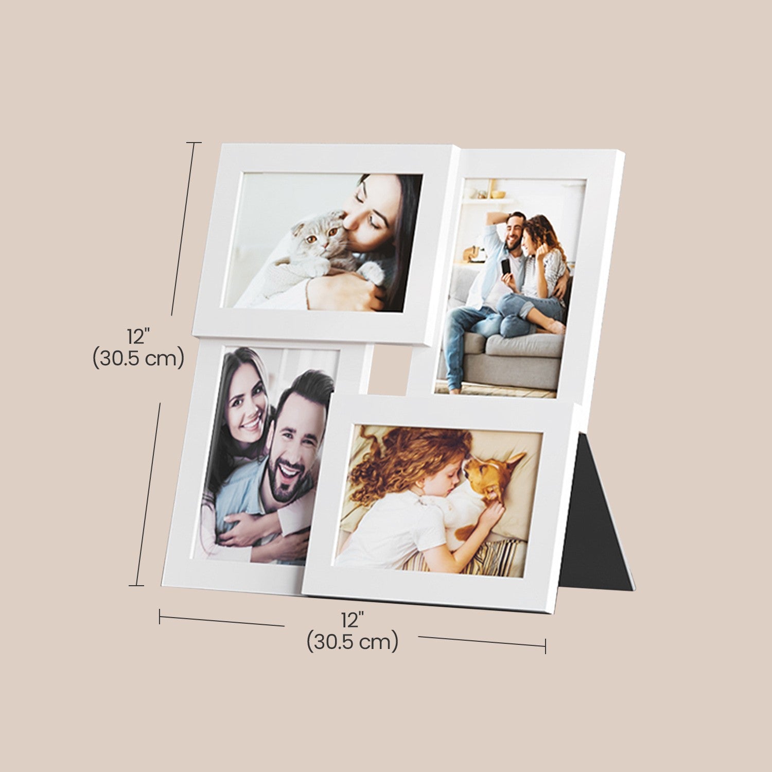 Collage Picture Frame – Cloud White – 4-Opening Design for 4x6 Photos – Elegant Wall Decor
