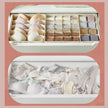 Set of 8 Underwear Organisers – Fabric – Beige – Foldable Drawer Storage for Bras, Socks, Ties, and Scarves