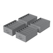 Set of 4 Foldable Drawer Organizers – Fabric – Dove Grey – 6-Compartment Design