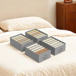 Set of 4 Foldable Drawer Organizers – Fabric – Dove Grey – 6-Compartment Design