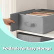 Set of 4 Foldable Drawer Organizers – Fabric – Dove Grey – 6-Compartment Design