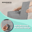 Set of 4 Foldable Drawer Organizers – Fabric – Dove Grey – 6-Compartment Design