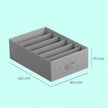 Set of 4 Foldable Drawer Organizers – Fabric – Dove Grey – 6-Compartment Design