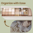 Drawer Organizers Set – Fabric – Ink Black – 80 Compartments for Closet Organization