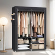 Portable Closet – Fabric – Black – Spacious with 2 Hanging Rails and Shelves