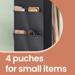 Portable Closet – Fabric – Black – Spacious with 2 Hanging Rails and Shelves