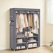 Portable Closet – Fabric – Black – Spacious with 2 Hanging Rails and Shelves