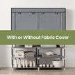 Portable Closet – Fabric – Black – Spacious with 2 Hanging Rails and Shelves