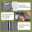 Portable Closet – Fabric – Black – Spacious with 2 Hanging Rails and Shelves