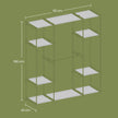 Clothes Wardrobe – Fabric – Black – Large Capacity with 4 Hanging Sections and Compartments