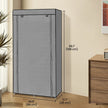 Portable Closet – Non-Woven Fabric – Grey – 6 Shelves and 2 Hanging Rails