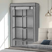Portable Closet – Non-Woven Fabric – Grey – 6 Shelves and 2 Hanging Rails