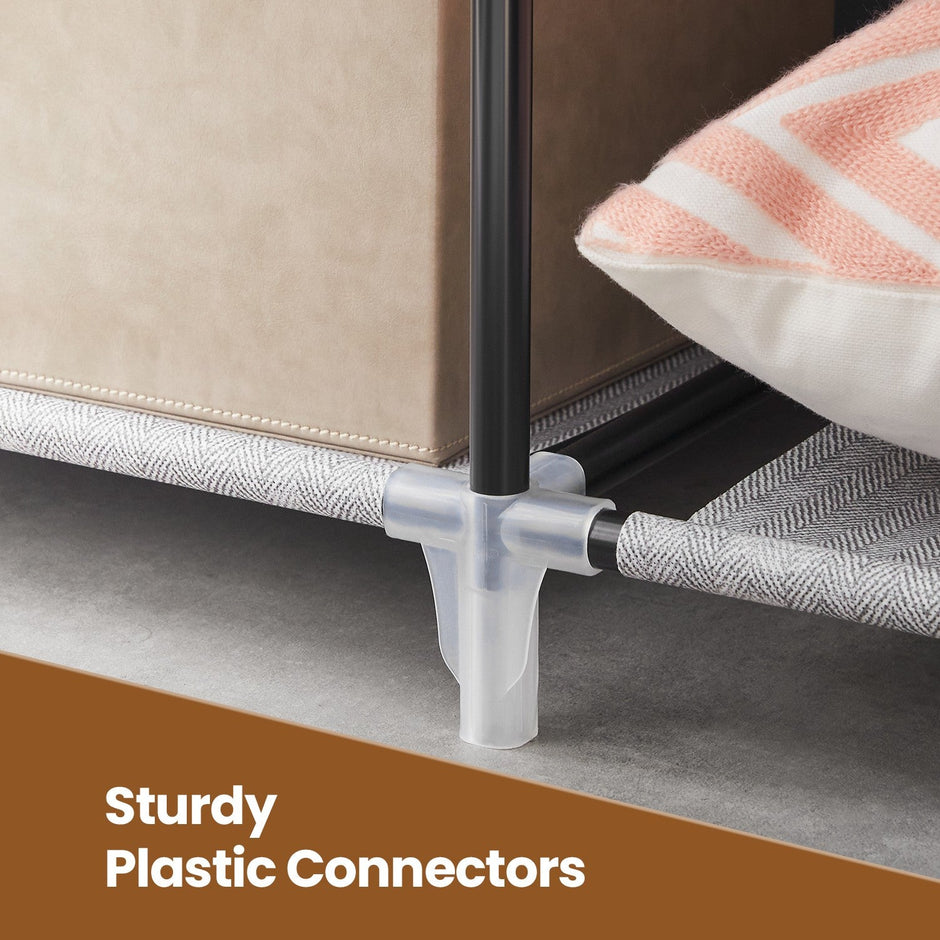 Portable Closet – Non-Woven Fabric – Grey – 6 Shelves and 2 Hanging Rails