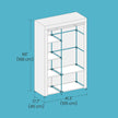 Portable Closet Organizer – Non-Woven Fabric – Grey – 6 Shelves and Hanging Rail