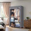 Portable Closet Organizer – Non-Woven Fabric – Grey – 6 Shelves and Hanging Rail