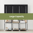 Portable Wardrobe – Fabric – Black – Large Capacity with 3 Hanging Rods and Shelves