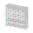Portable Closet – Fabric – Grey – 4 Hanging Rods, Shelves, and Cover