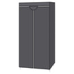 Foldable Fabric Wardrobe – Canvas – Black – Portable Closet Organizer with Hanging Rail and Shelves