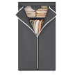 Foldable Fabric Wardrobe – Canvas – Black – Portable Closet Organizer with Hanging Rail and Shelves
