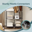 Portable Wardrobe – Non-Woven Fabric – Black – Double Hanging Rods and Adjustable Shelves