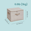 Set of 6 Foldable Storage Boxes – Non-Woven Fabric – Rustic Brown – With Lids and Handles