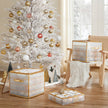 Christmas Ball Organiser – Fabric – Sandy Gold – 128 Bauble Capacity with Modular Dividers