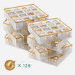 Christmas Ball Organiser – Fabric – Sandy Gold – 128 Bauble Capacity with Modular Dividers