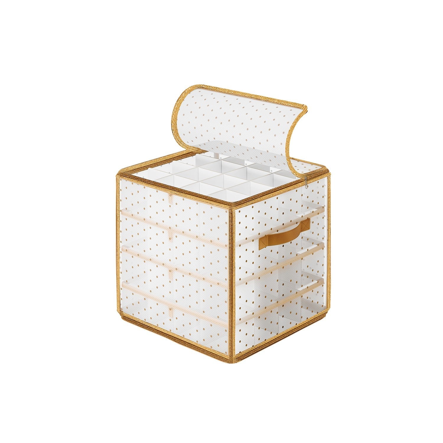 Christmas Ornament Storage Box – Plastic – Semi-Transparent – Modular Dividers, 128 Bauble Capacity