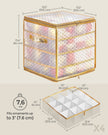 Christmas Ornament Storage Box – Plastic – Semi-Transparent – Modular Dividers, 128 Bauble Capacity