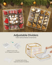 Christmas Ornament Storage Box – Plastic – Semi-Transparent – Modular Dividers, 128 Bauble Capacity