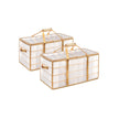 Set of 2 Christmas Ornament Storage Boxes – Fabric – Semi-Transparent – Modular Dividers, 128 Capacity