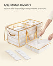 Set of 2 Christmas Ornament Storage Boxes – Fabric – Semi-Transparent – Modular Dividers, 128 Capacity