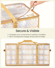 Set of 2 Christmas Ornament Storage Boxes – Fabric – Semi-Transparent – Modular Dividers, 128 Capacity