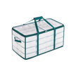 Christmas Ornament Storage Box – Fabric – Semi-Transparent – 128-Place with Modular Dividers
