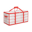 Large Storage Box – Fabric – Red – Modular Dividers for Christmas Baubles