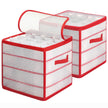 Christmas Ornament Storage Box – Plastic – Cherry Red – 128 Compartment Capacity with Modular Dividers