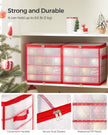 Christmas Ornament Storage Box – Plastic – Semi-Transparent – Modular Dividers, 128 Bauble Capacity