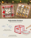 Christmas Ornament Storage Box – Plastic – Semi-Transparent – Modular Dividers, 128 Bauble Capacity