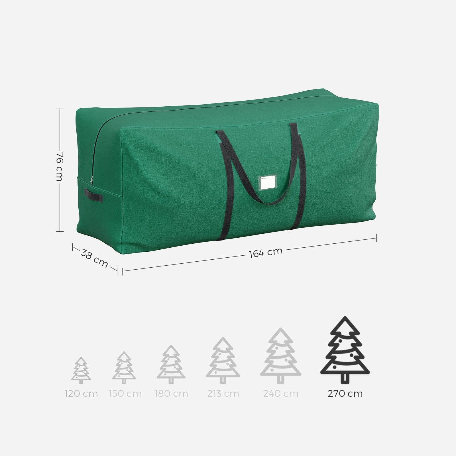 Christmas Tree Storage Bag – 600D Oxford Fabric – Green – Lightweight, Waterproof, Wear-Resistant