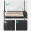 Portable Clothes Storage Organizer – Fabric – Black – Large Capacity with 3 Hanging Rods and Shelves