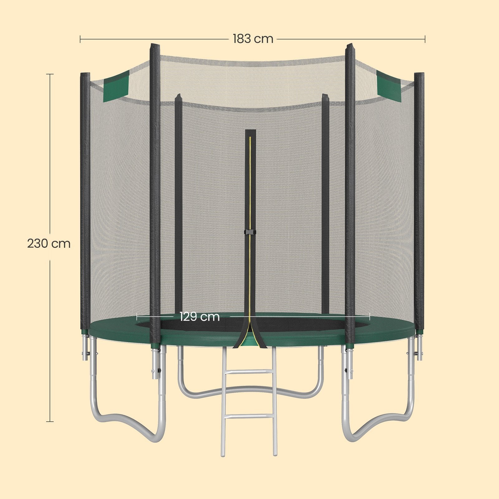 Kids Trampoline – Steel – Blue – 6 ft with Enclosure Net and Safety Pad