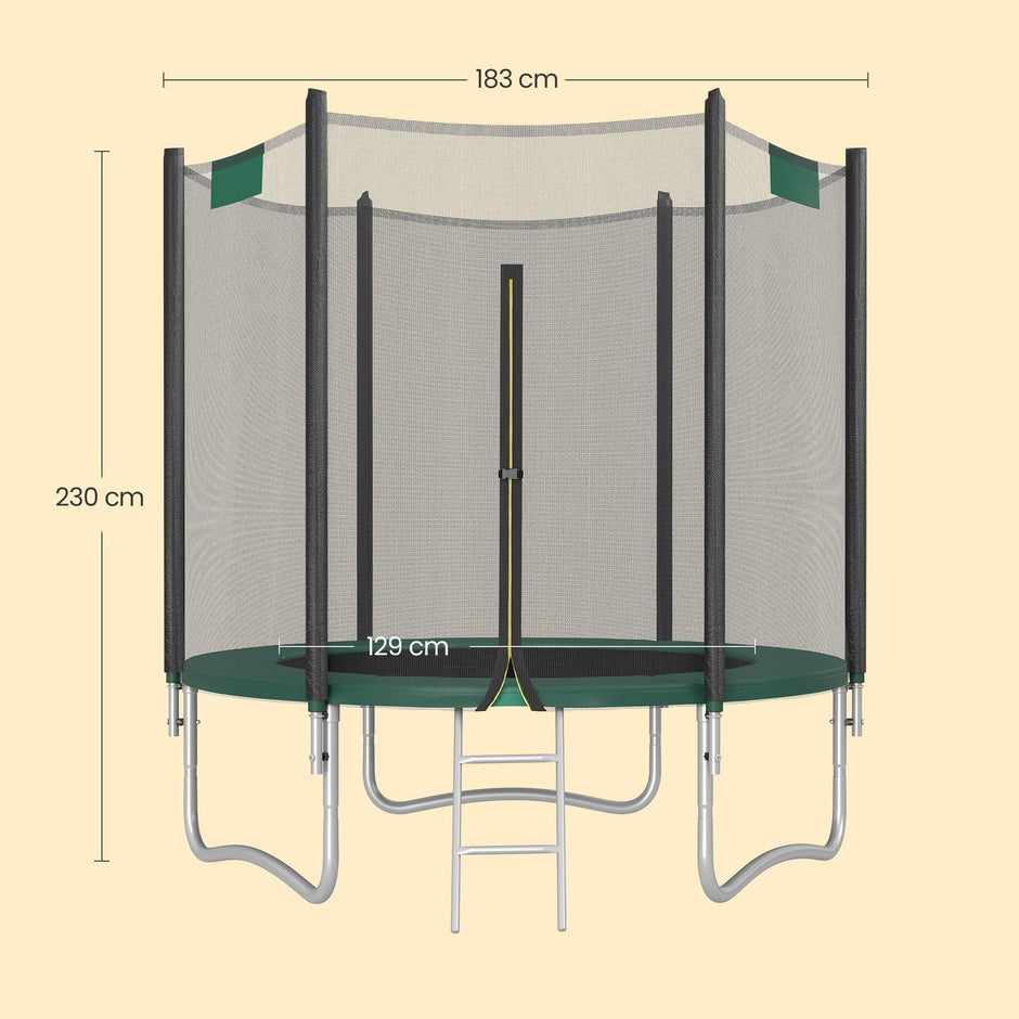 Kids Trampoline – Steel – Blue – 6 ft with Enclosure Net and Safety Pad