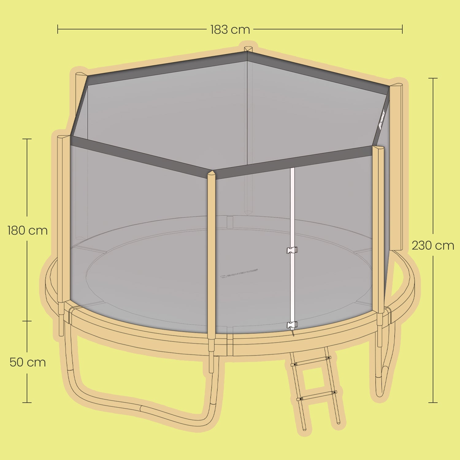 Kids Trampoline – Steel – Blue – 6 ft with Enclosure Net and Safety Pad