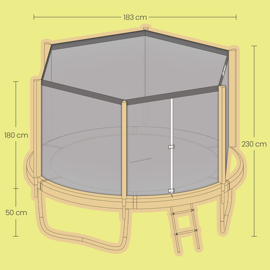 Kids Trampoline – Steel – Blue – 6 ft with Enclosure Net and Safety Pad